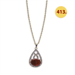 #413 Carnelian and Crystal Pendant: $0.75/pc LOT only