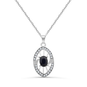 J452-JJP52694CR – Sapphire & Crystal Pendant: $0.99 Full Lot / $1.40 Per Carton