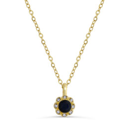 Gold Tone 1ct. Sapphire and Crystal Accents Pendant (J452-JJP52864)
