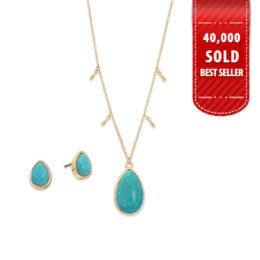 J452-JJS90818TQ – Turquoise Pendant and Earrings Set – 04-09-21